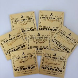 Gold Cursive Sorority Necklaces